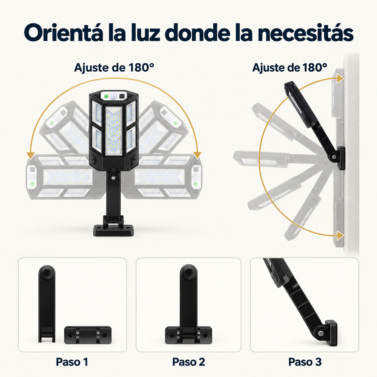 Lámpara Solar LED con Sensor de Movimiento y Control Remoto