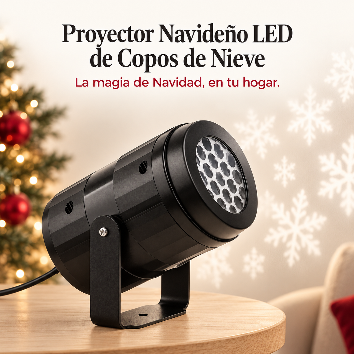Proyector Navideño LED de Copos de Nieve ❄️