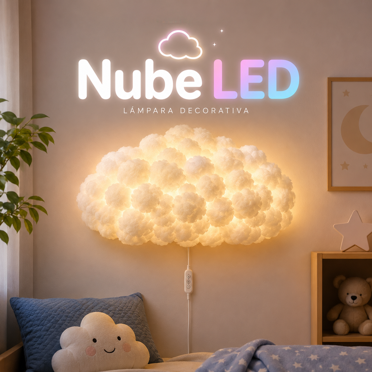 NUBE LED LAMPARA DECORATIVA + ENVÍO GRATIS